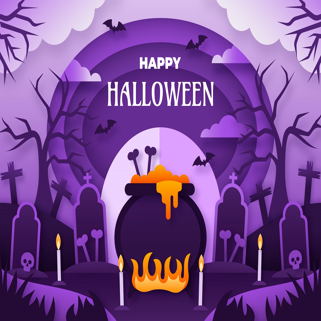 Halloween celebration paper style background preview image.