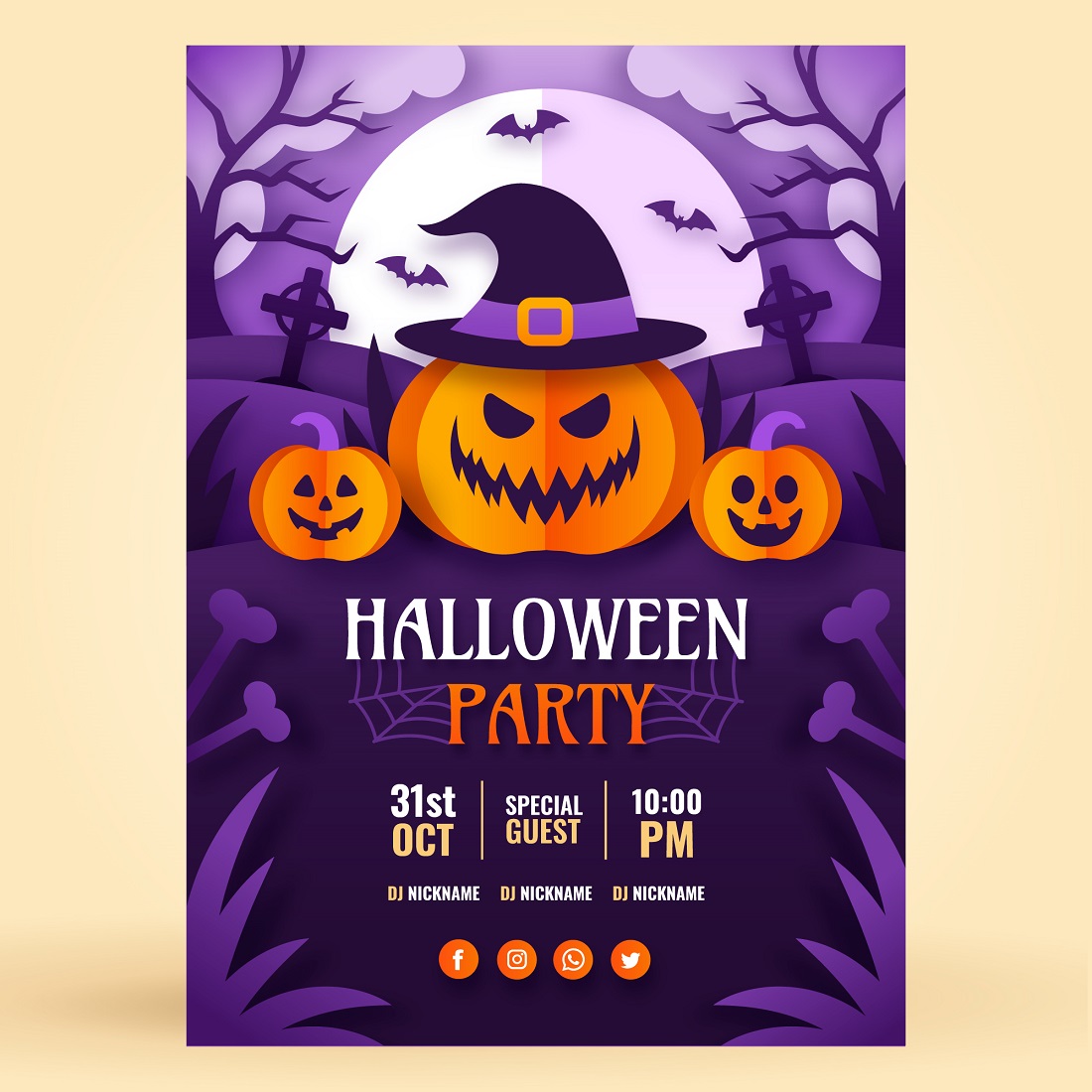 Halloween celebration paper style background preview image.