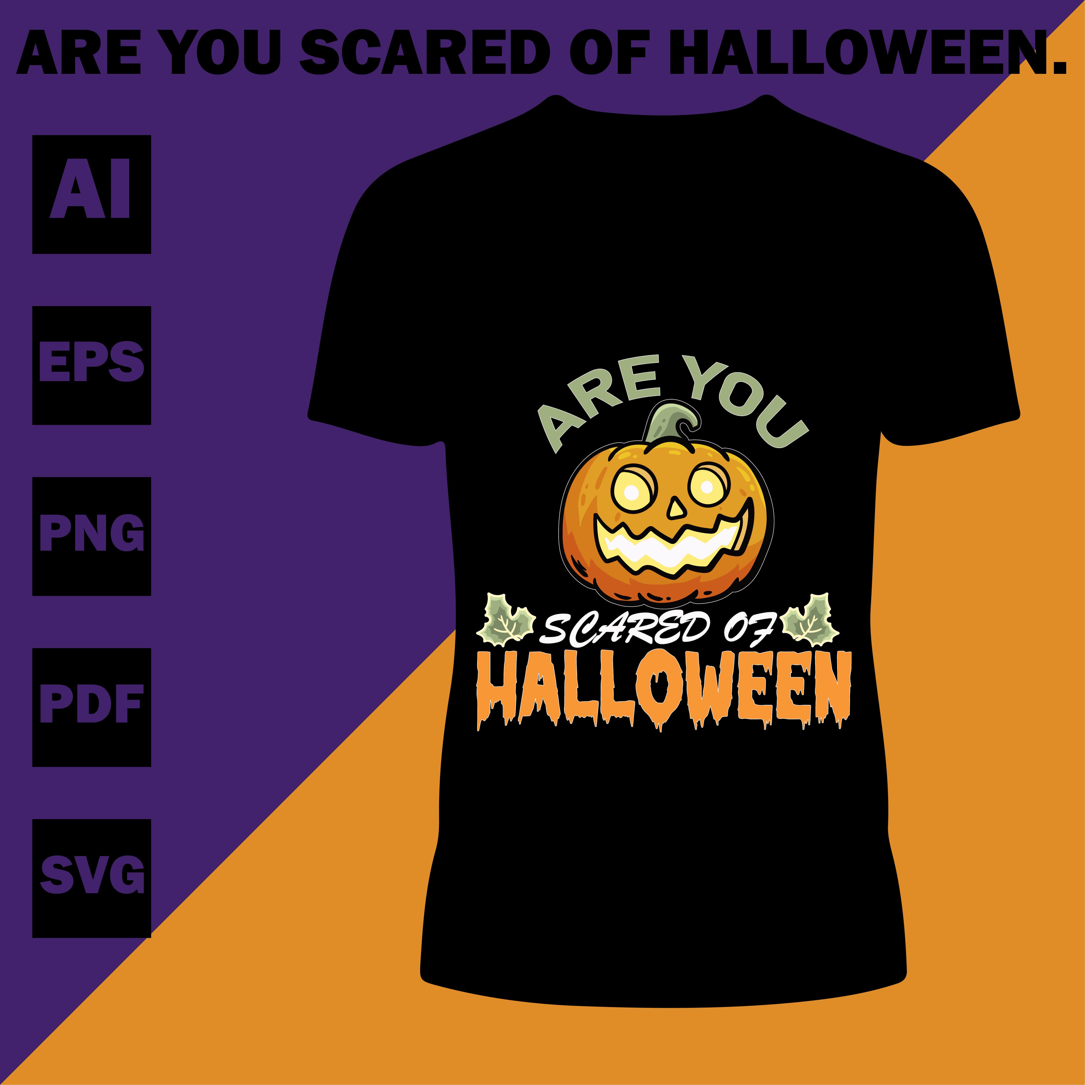 Are You Scared Of Halloween T-Shirt Design cover image.