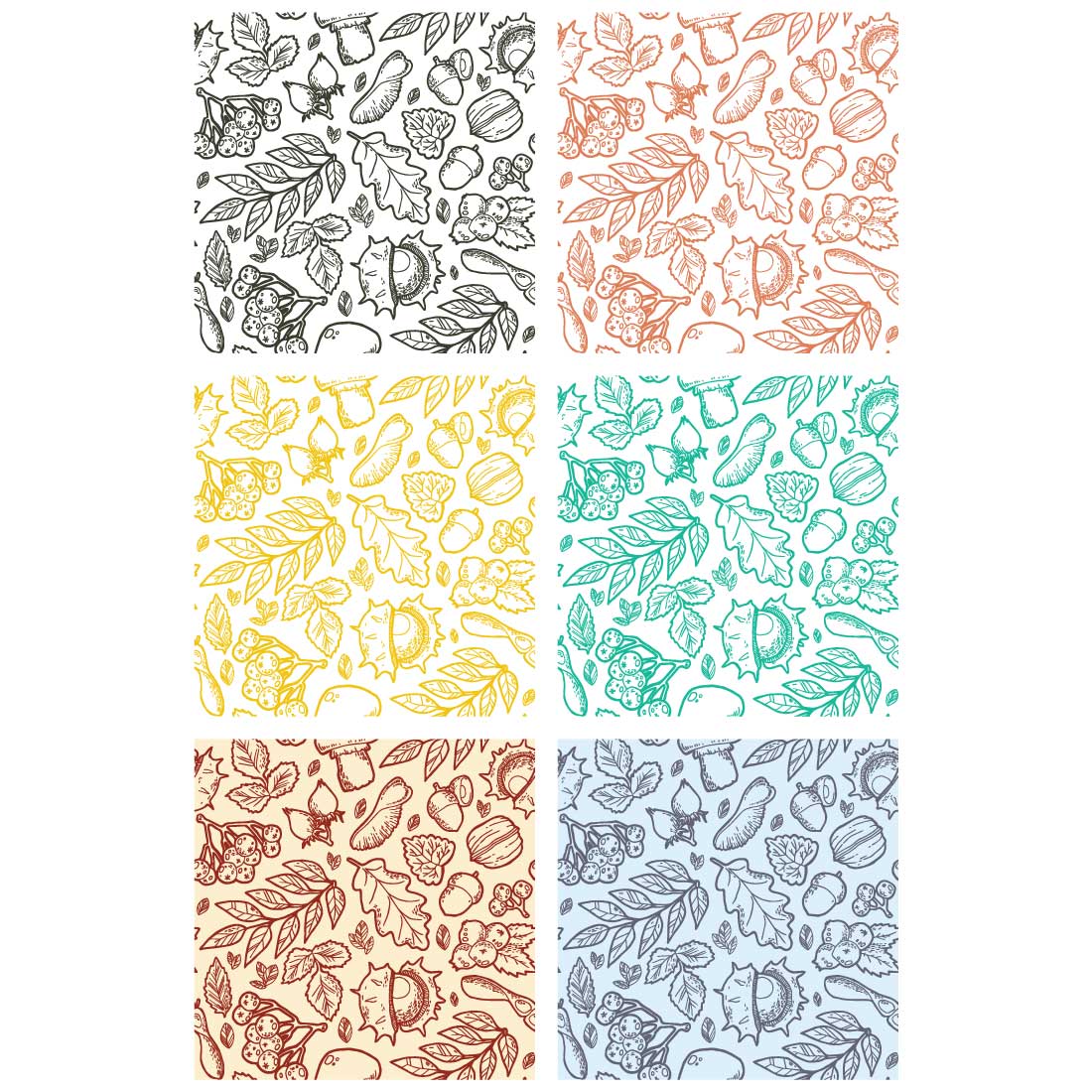 Handdraw Autumn Pattern in Vector preview image.