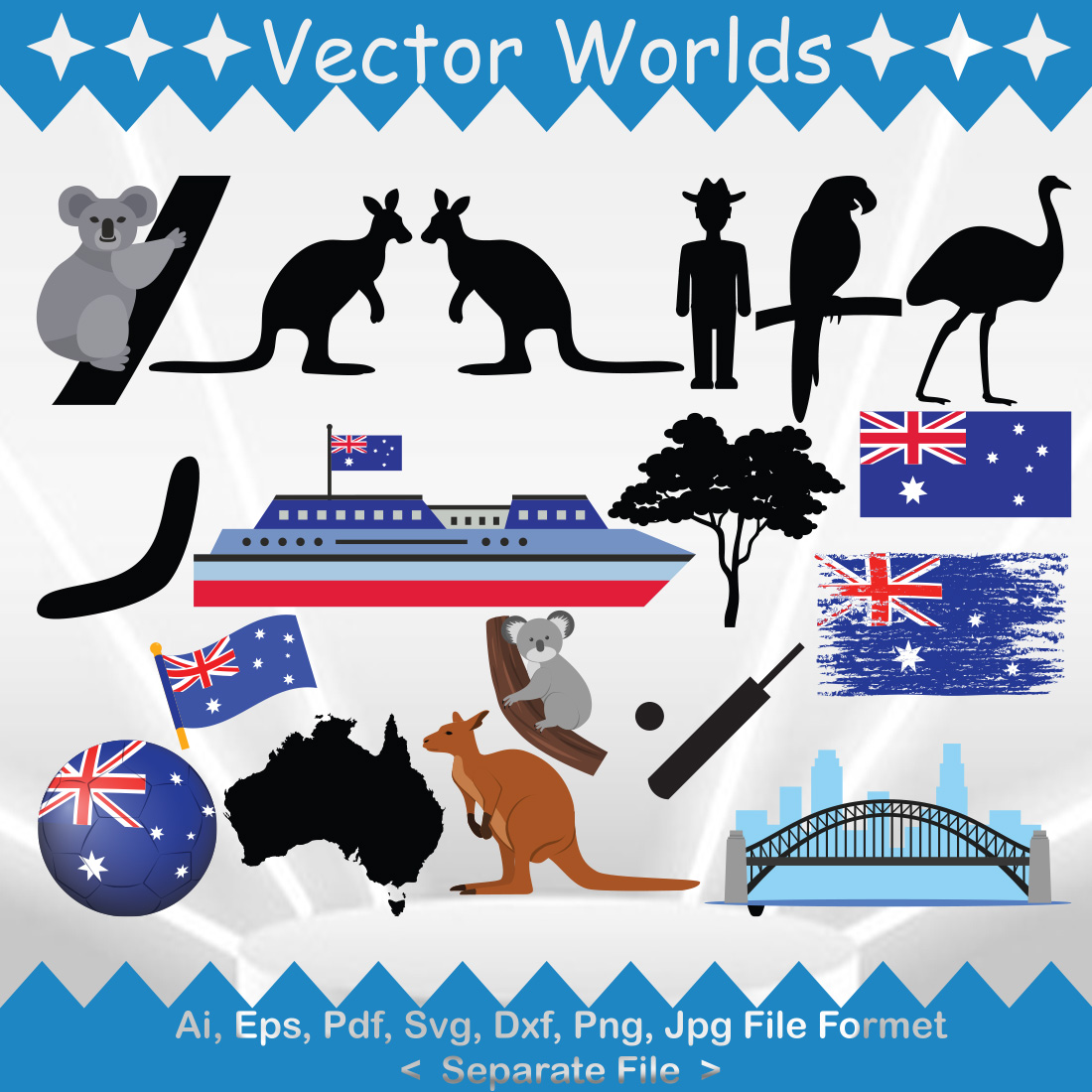 Australia Country Symbol SVG Vector Design preview image.