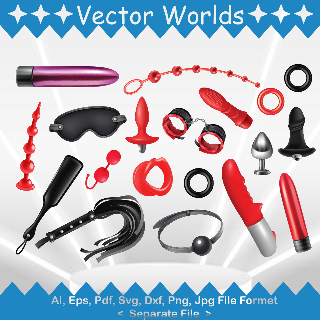 Sex Toys SVG Vector Design cover image.