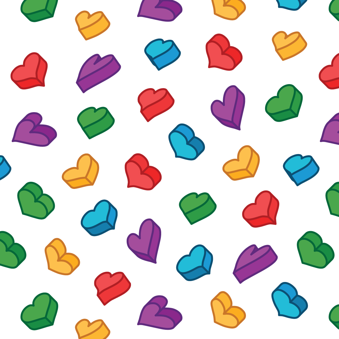 3d Heart Seamless Patterns preview image.