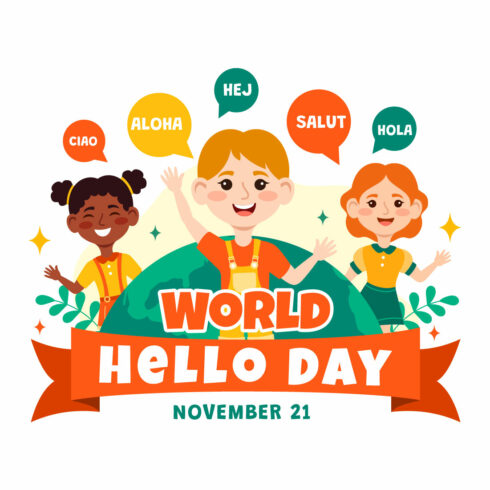 12 World Hello Day Illustration cover image.