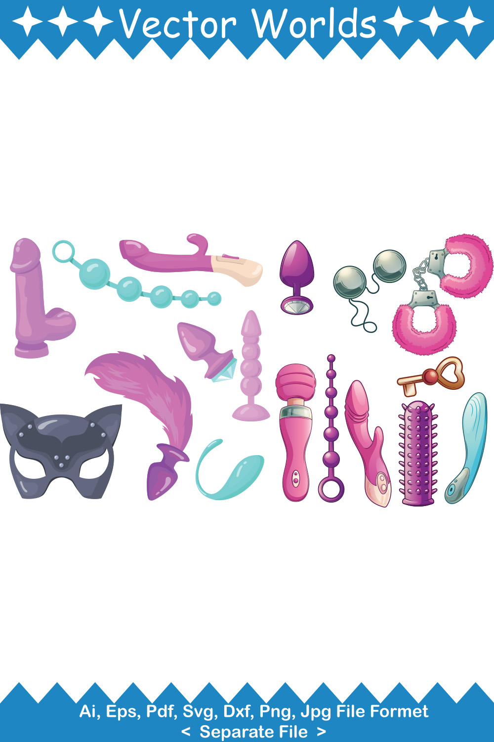 Sex Toys SVG Vector Design pinterest preview image.