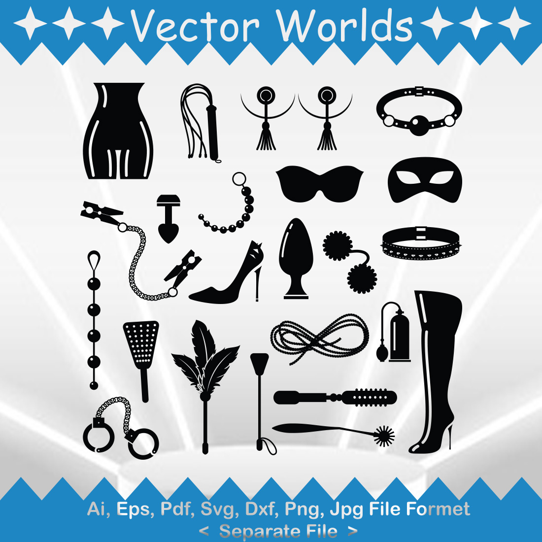 Sex Toys SVG Vector Design preview image.