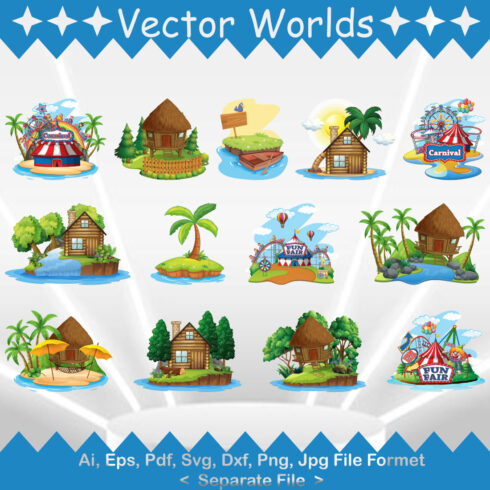 Island Scenery SVG Vector Design cover image.