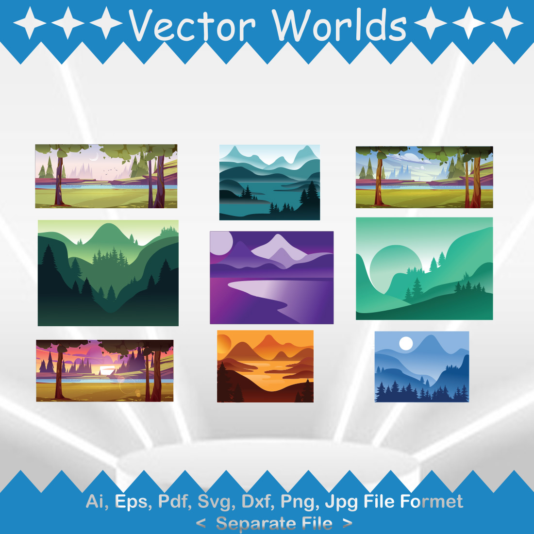 Landscape SVG Vector Design preview image.