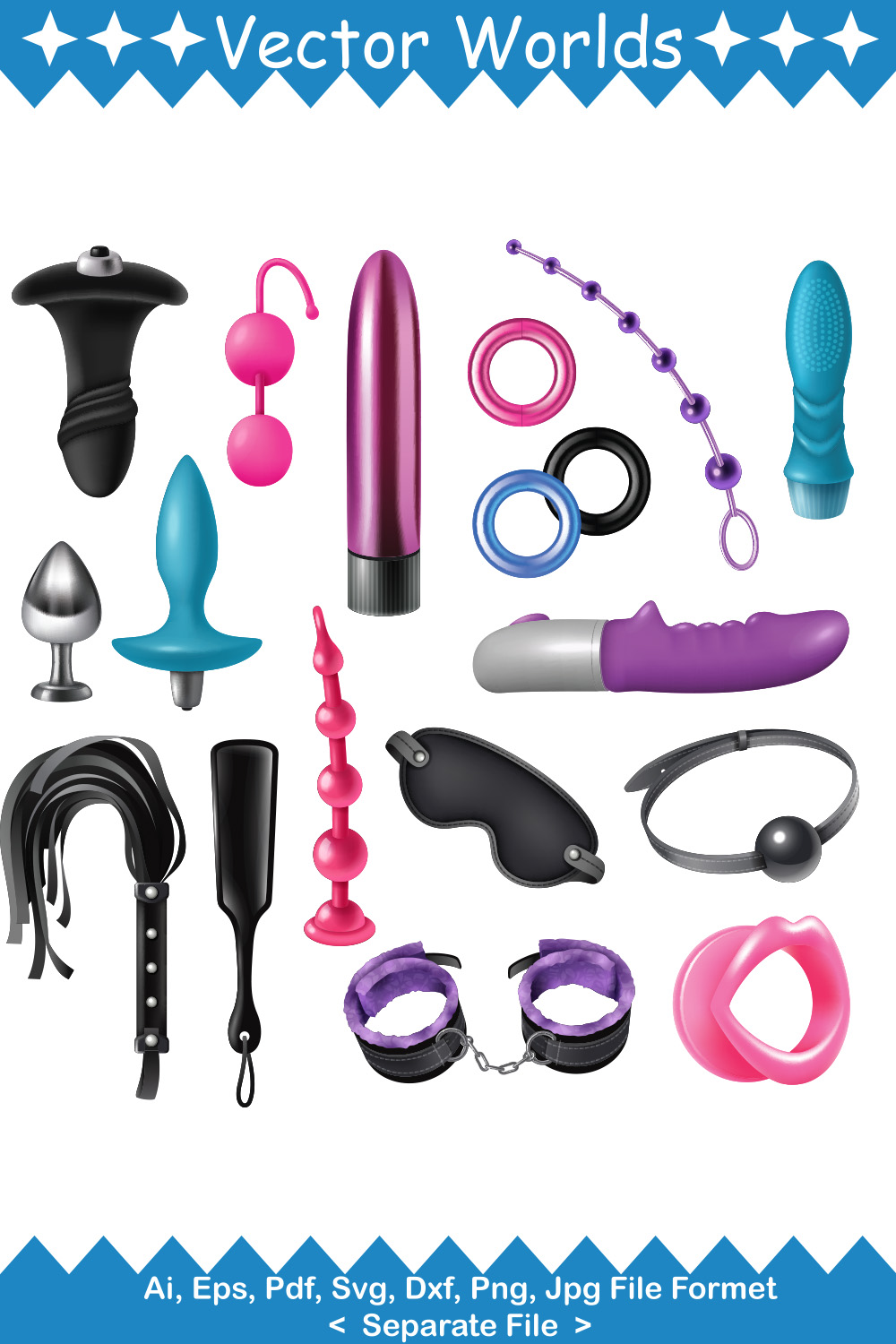 Sex Toys SVG Vector Design pinterest preview image.