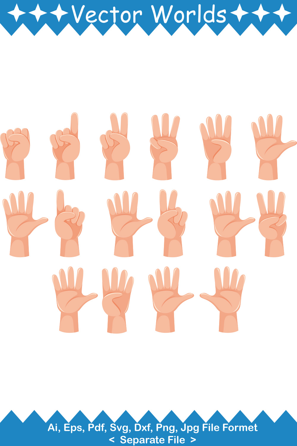 Human Hand SVG Vector Design pinterest preview image.