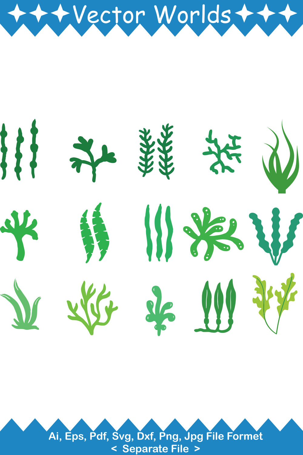 Aquarium Plant SVG Vector Design pinterest preview image.