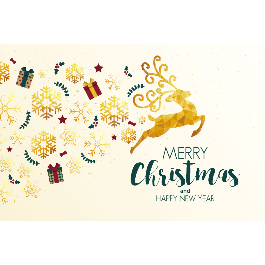 Christmas Colorful Greeting Card in Vector cover image.