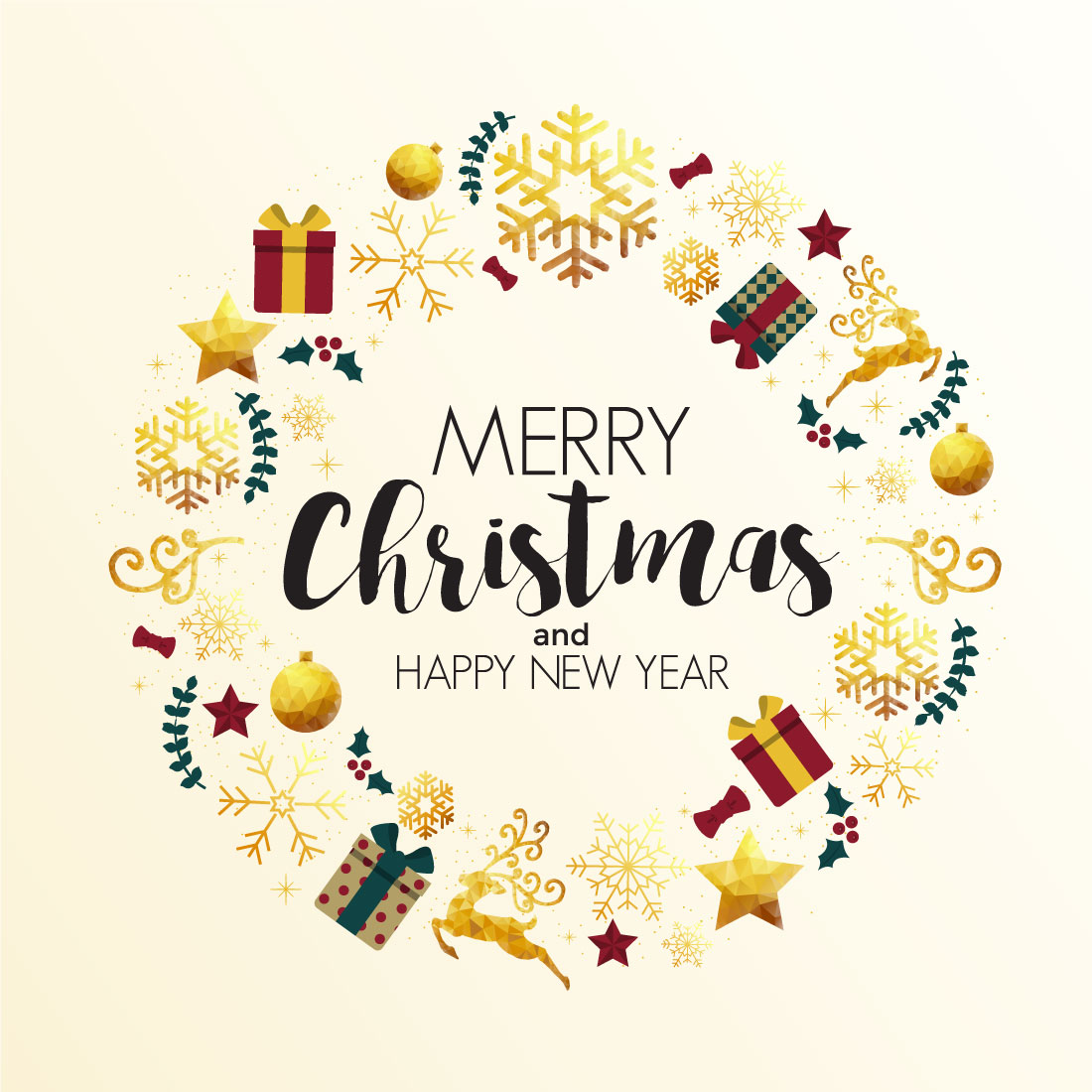 Christmas Colorful Greeting Card in Vector preview image.