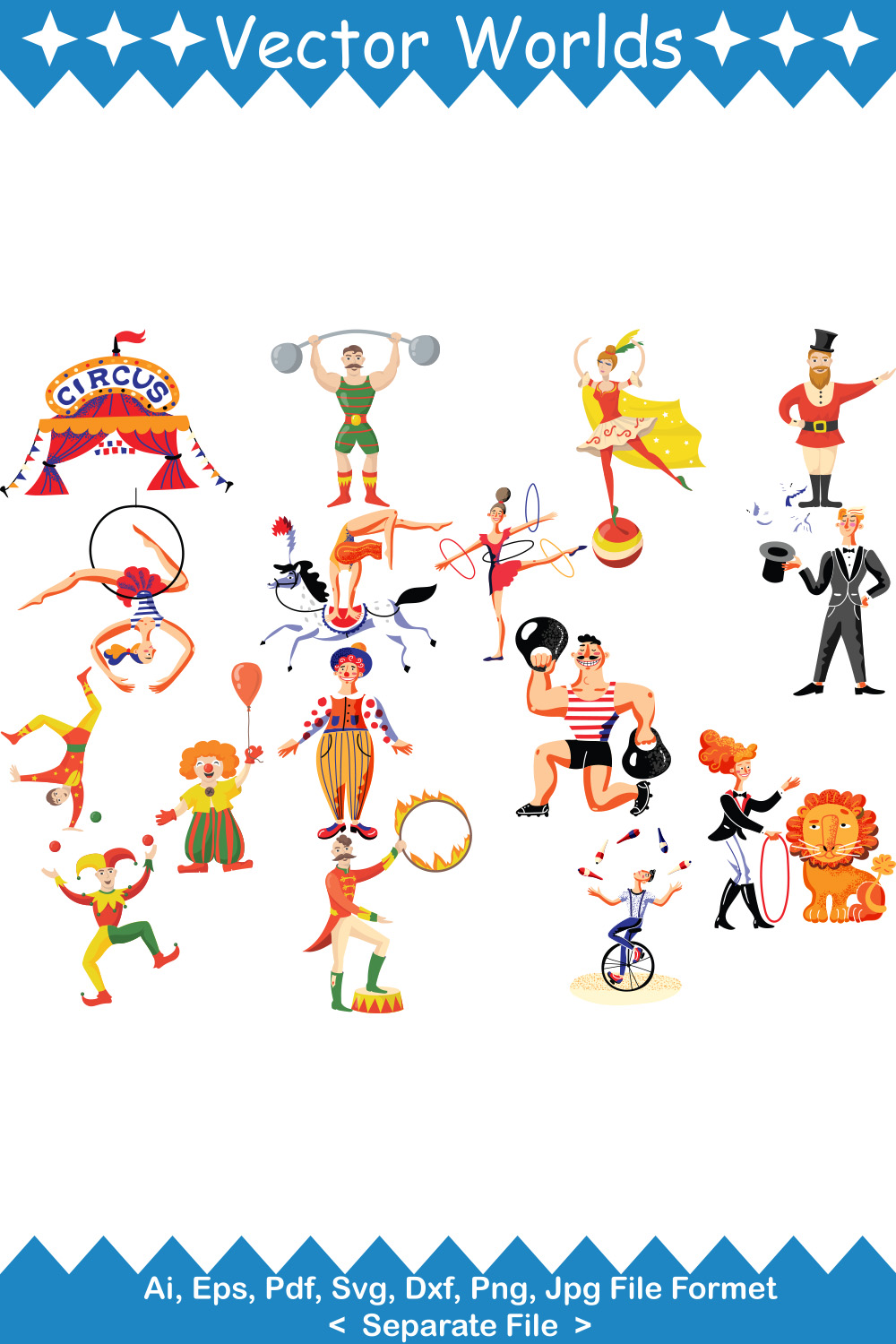 Circus People SVG Vector Design pinterest preview image.