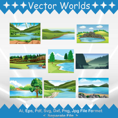 Lake SVG Vector Design cover image.