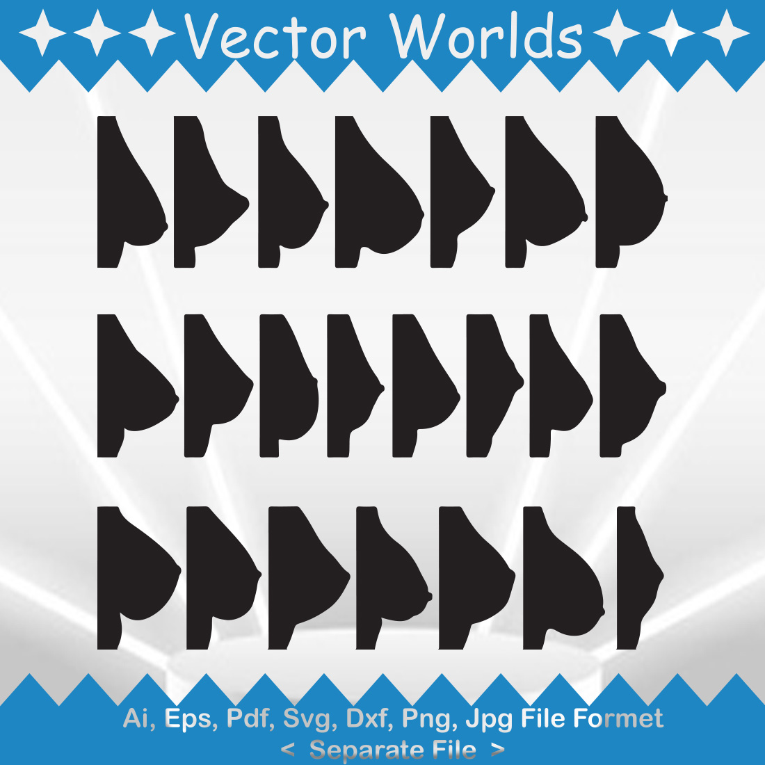 Boobs Shape SVG Vector Design preview image.