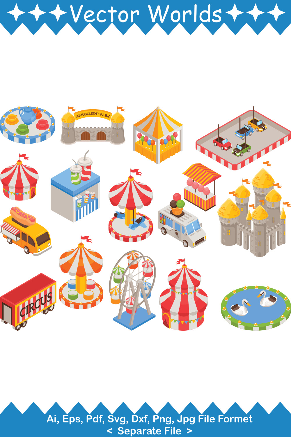 Circus SVG Vector Design pinterest preview image.