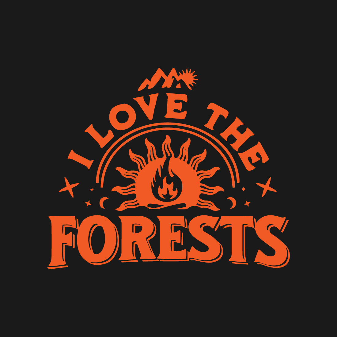 I Love The Forests T Shirt Design preview image.