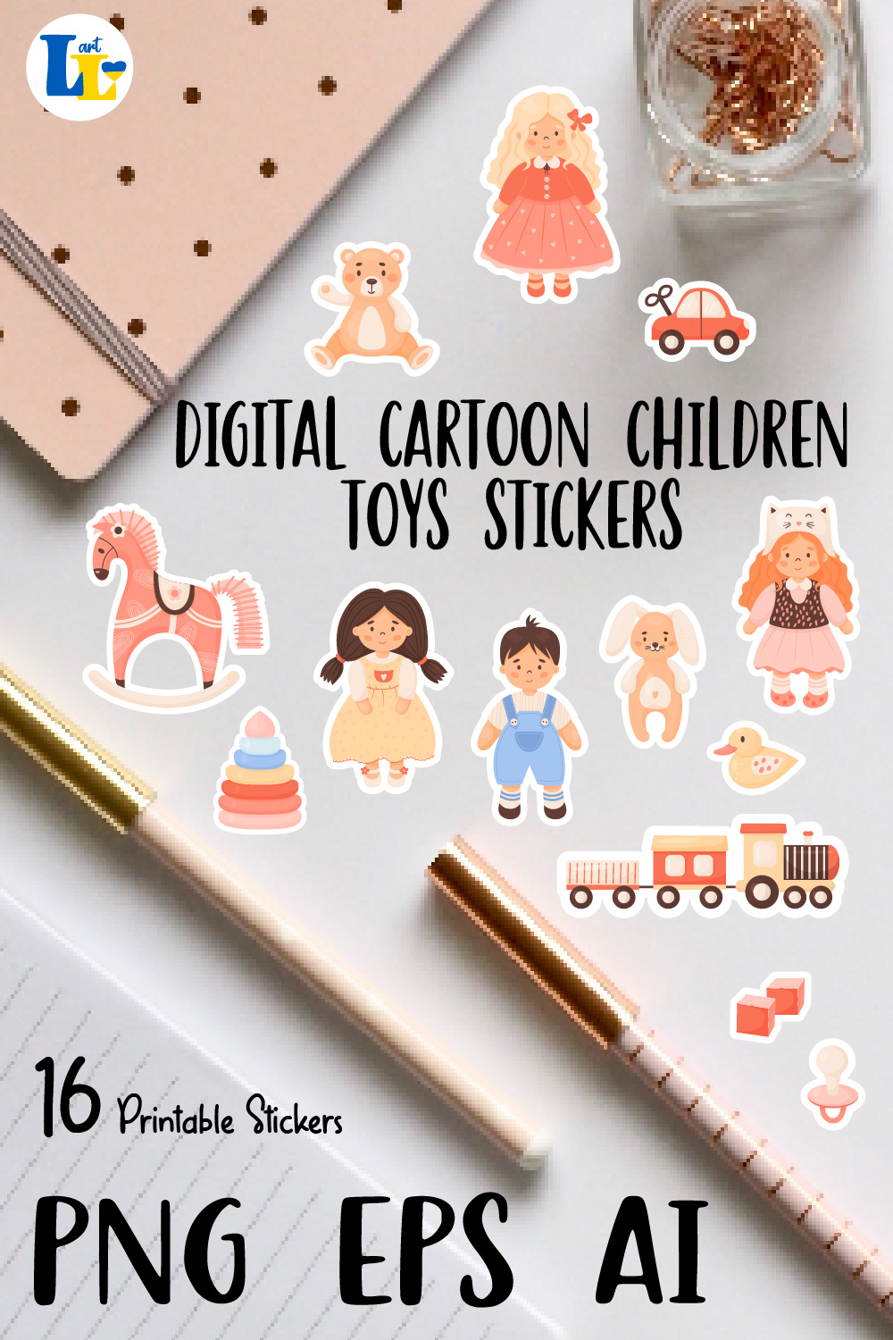 Printable stickers Cute children toys, doll, plush toys pinterest preview image.