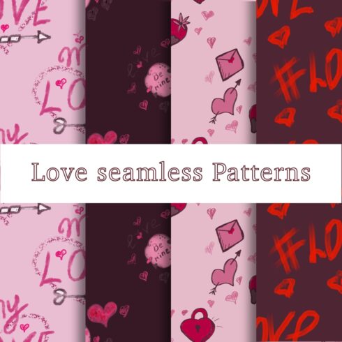 Love seamless patterns cover image.