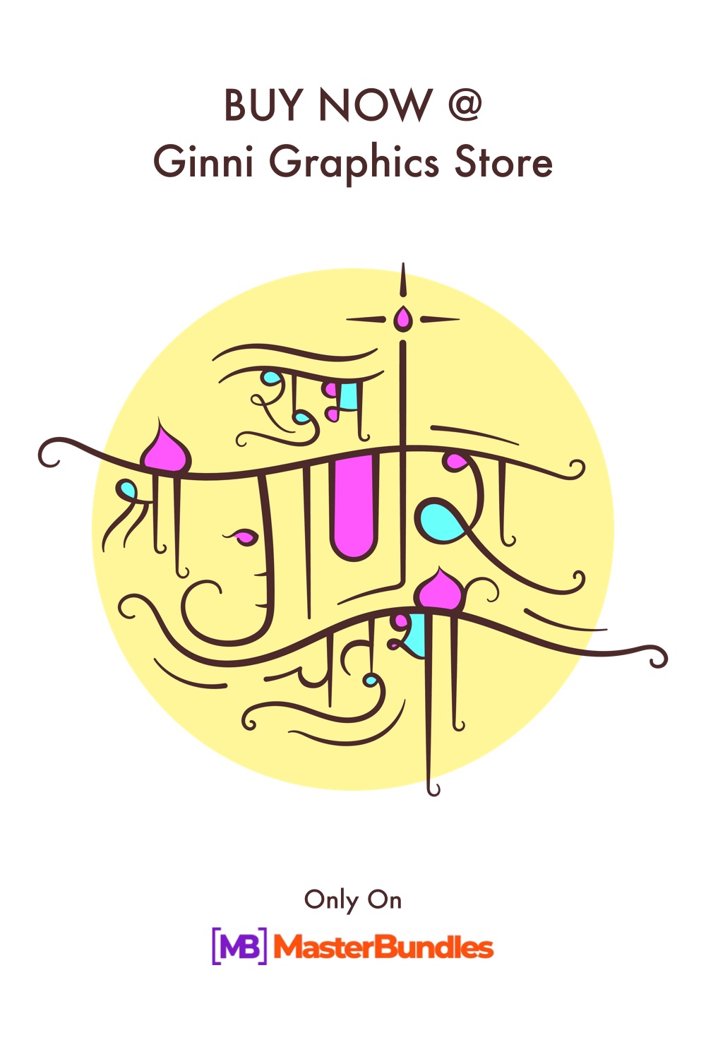 Shri Ganesh Chaturthi Wishing - Typography Vector Art pinterest preview image.