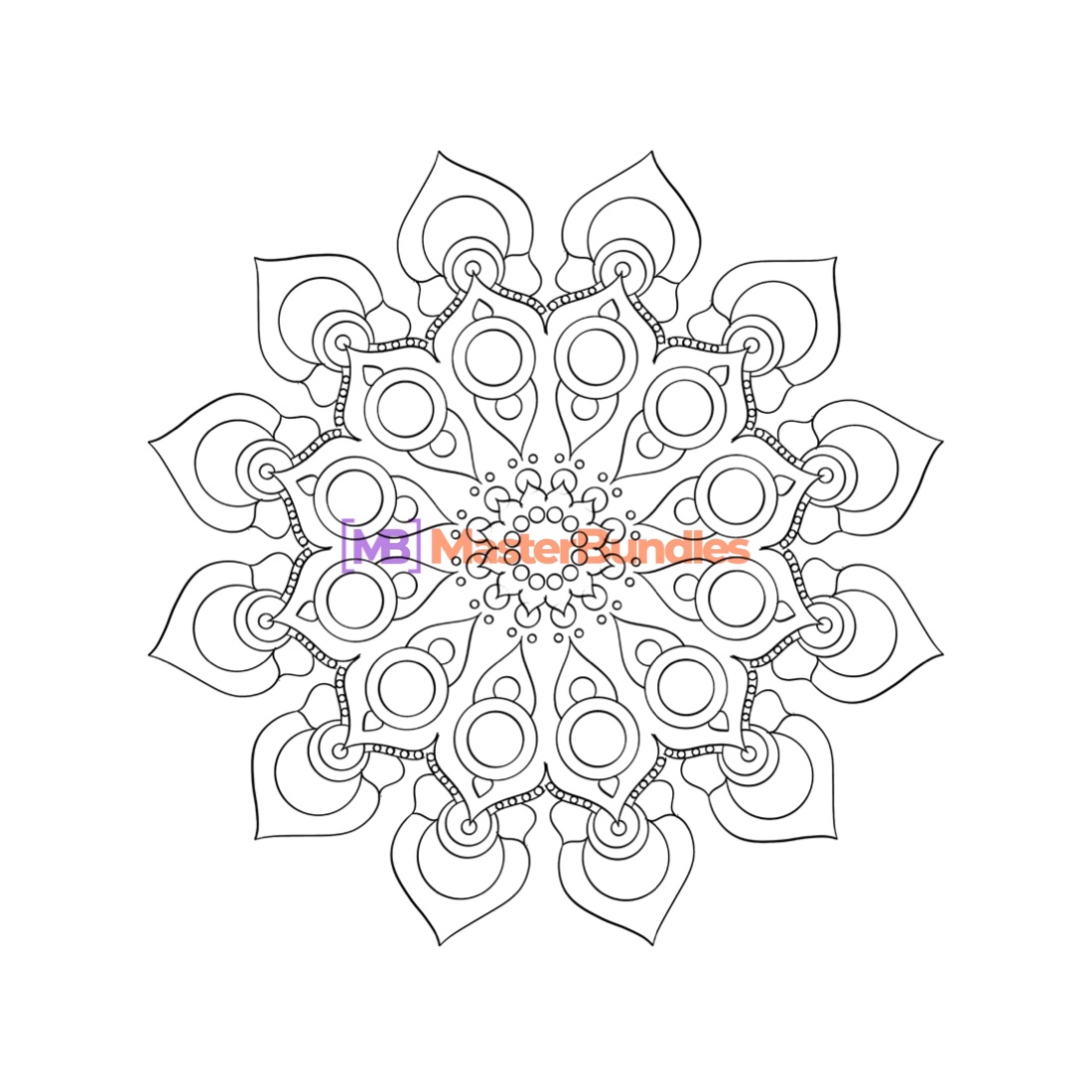 Colourful Mandala Design - Thin Strokes preview image.