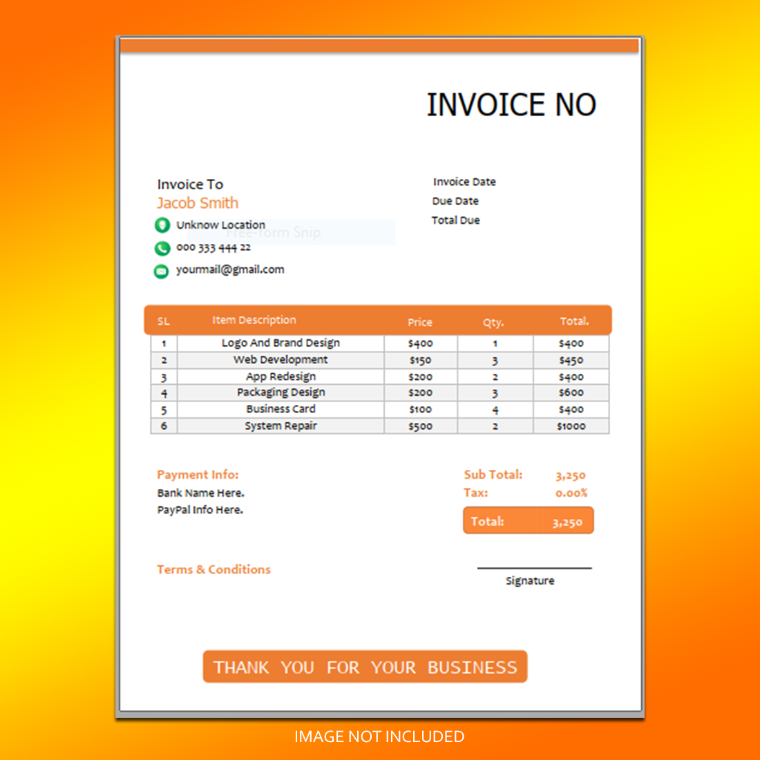 Invoice design cover image.