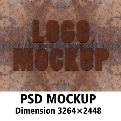 PSD Iron Rust mockup cover image.