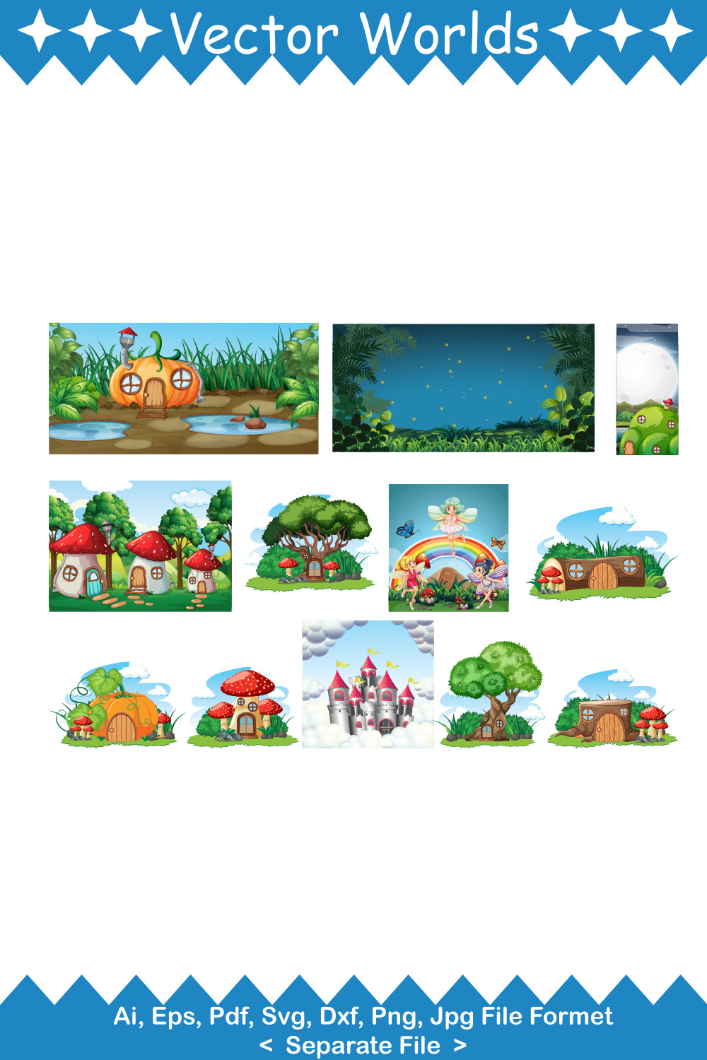 Fairy House SVG Vector Design pinterest preview image.