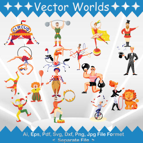 Circus People SVG Vector Design cover image.