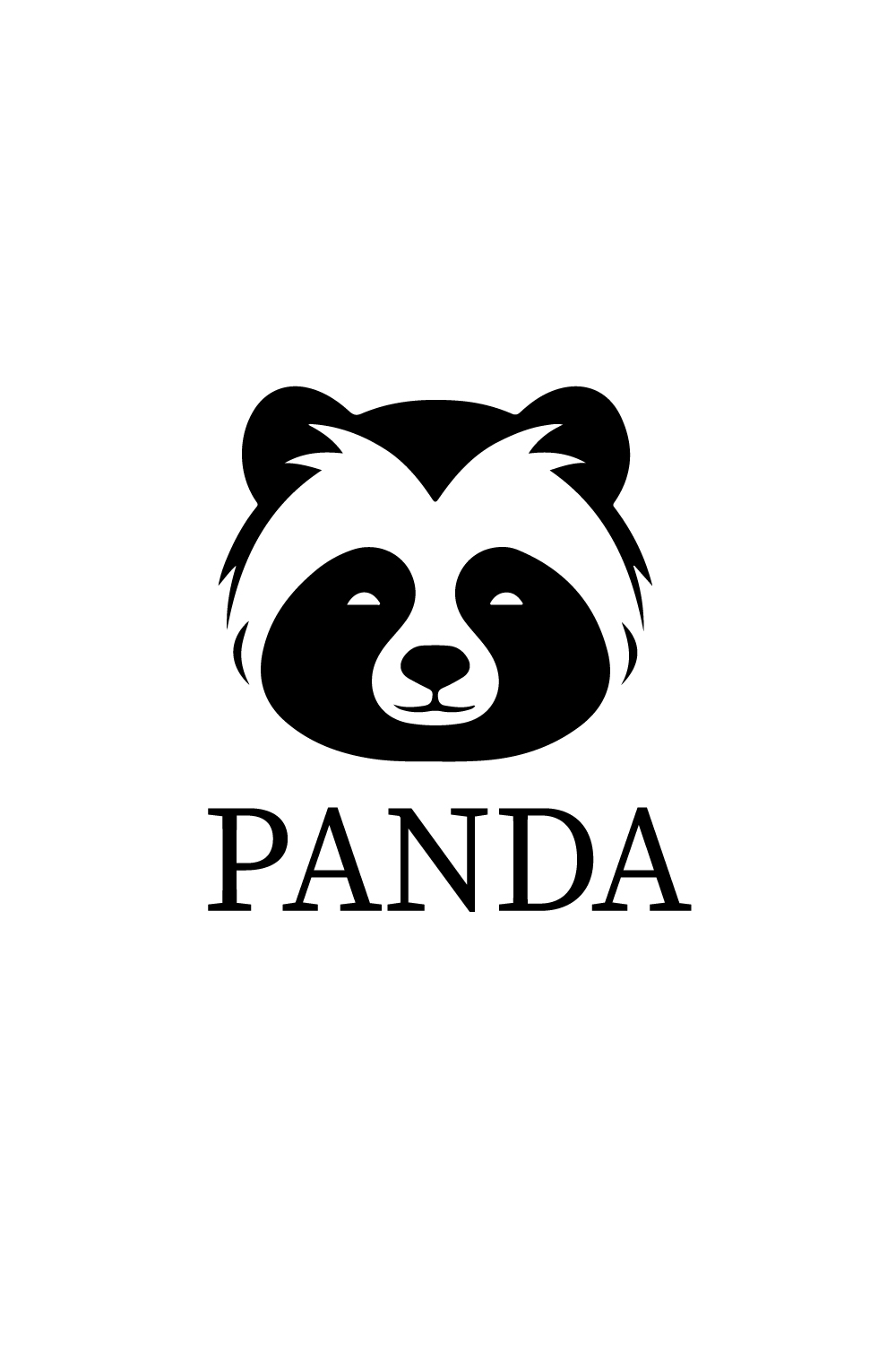 minimal panda logo design pinterest preview image.