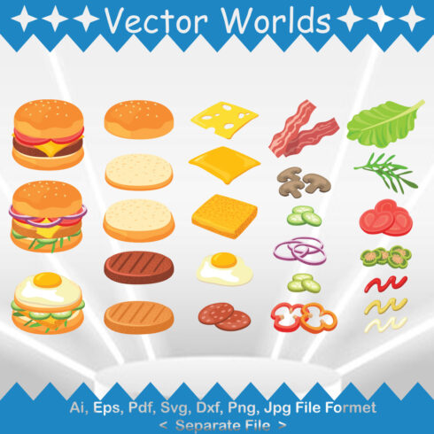 Burger SVG Vector Design cover image.