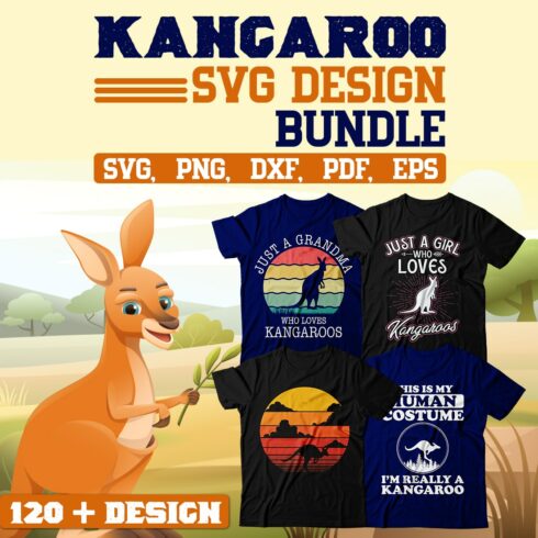 Kangaroo SVG Design Bundle cover image.