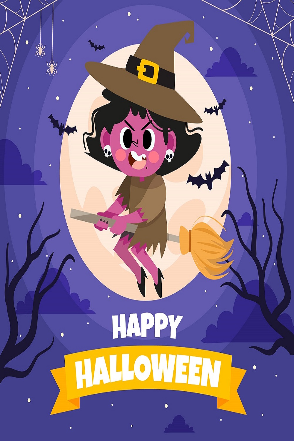 Happy Halloween celebration background pinterest preview image.