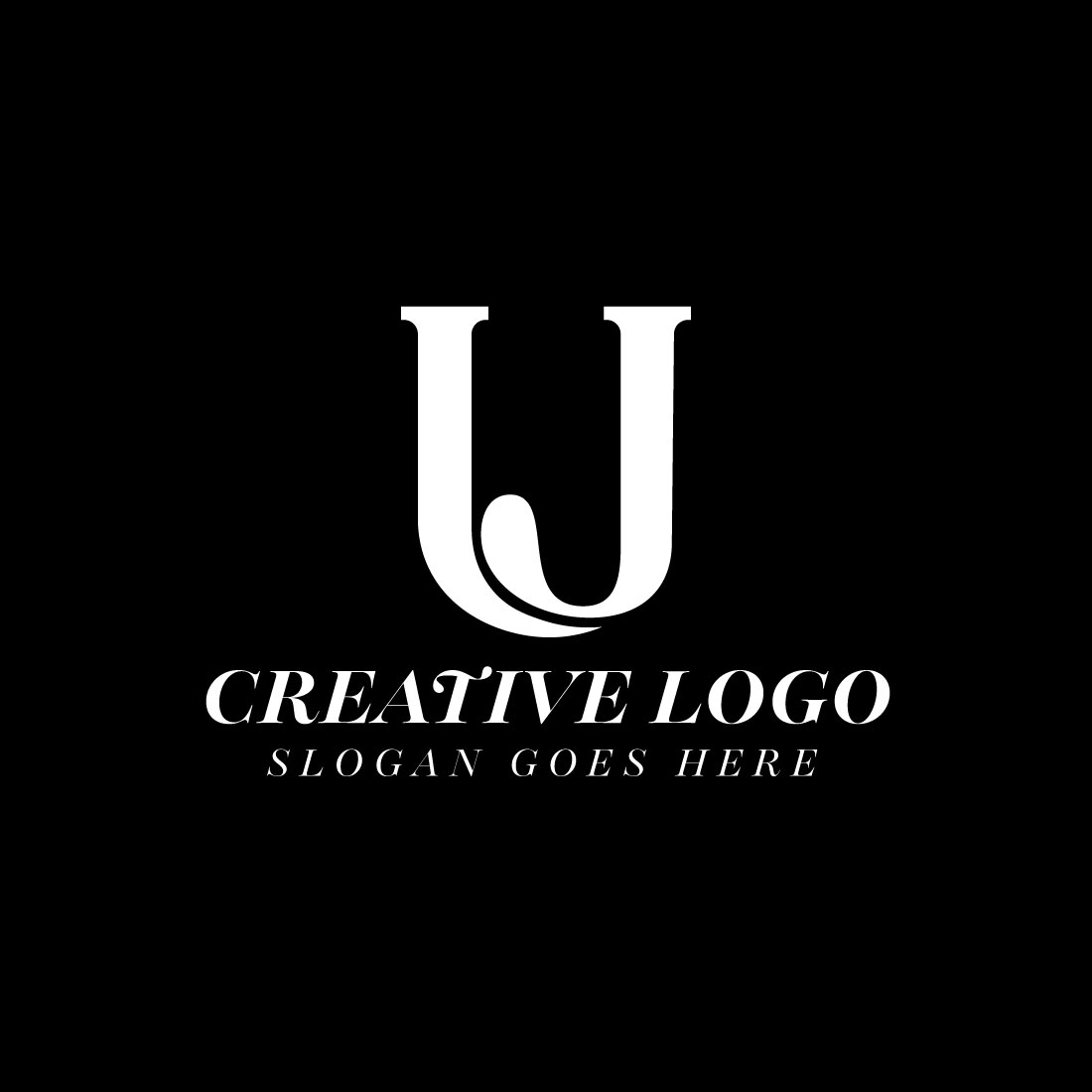 Modern letters J U or U J logo vector design preview image.
