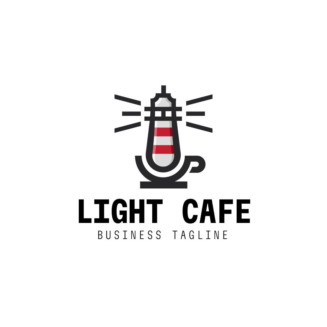 Light house cafe logo icon vector design preview image.