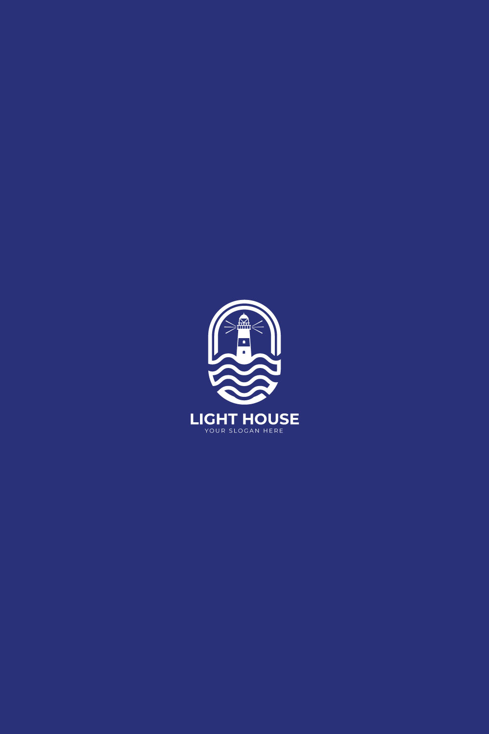 Initial Light house Logo pinterest preview image.
