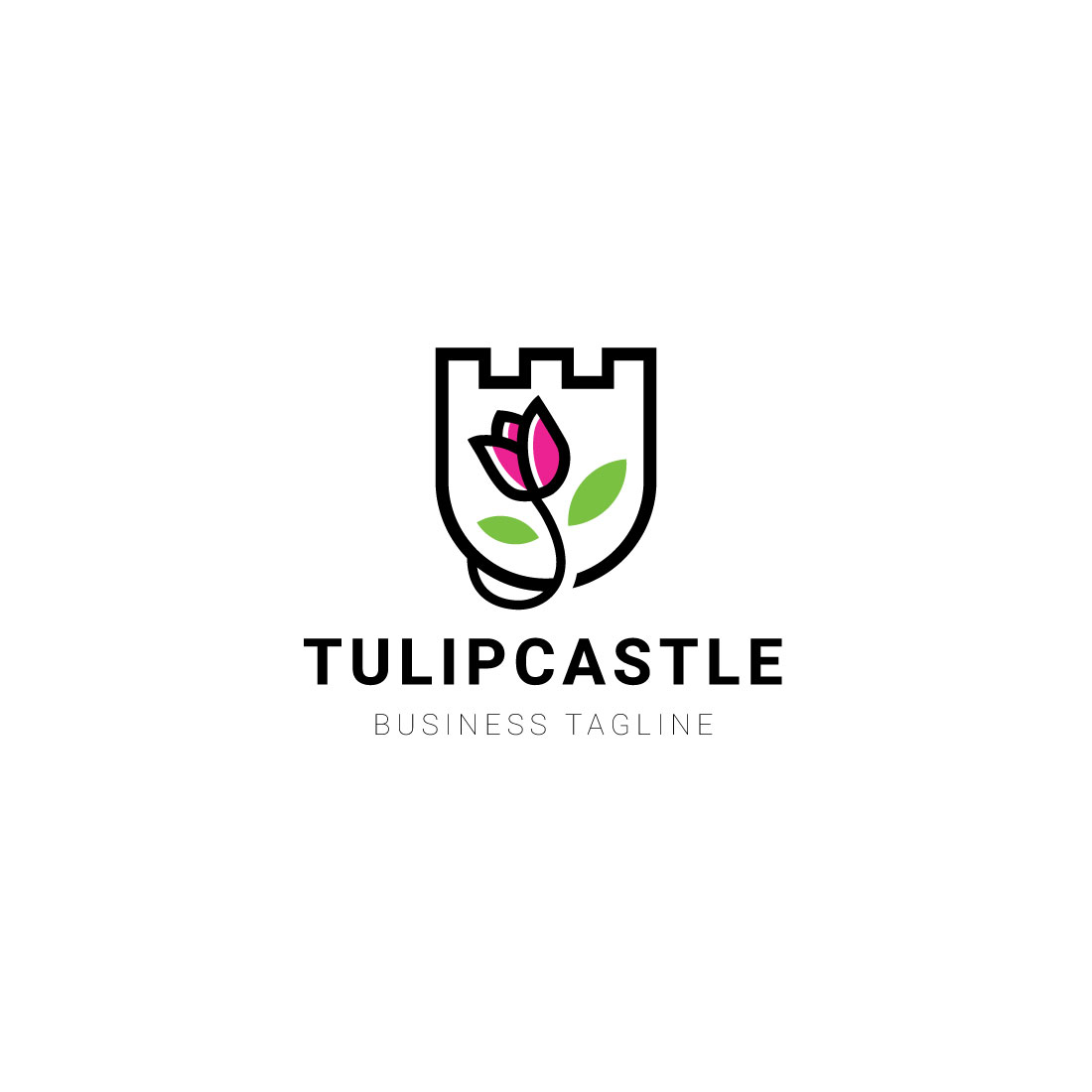 Tulip Castle Logo design preview image.