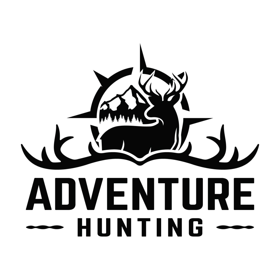 Adventure Hunting Logo Design Template preview image.