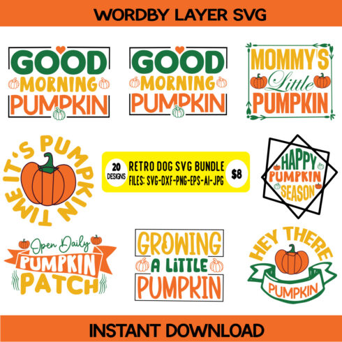 Pumpkin SVG T-Shirt Design cover image.