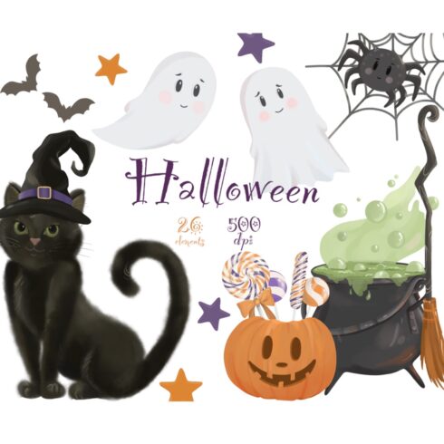 Halloween clipart cover image.