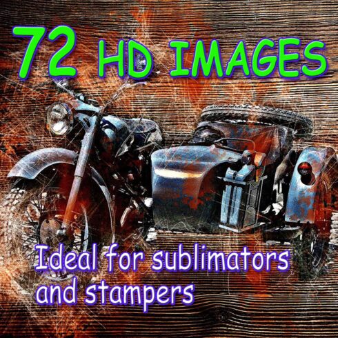 CLASSIC MOTORCYCLES – Bundle Of 72 HQ 300 dpi Graphics Ready To Print cover image.