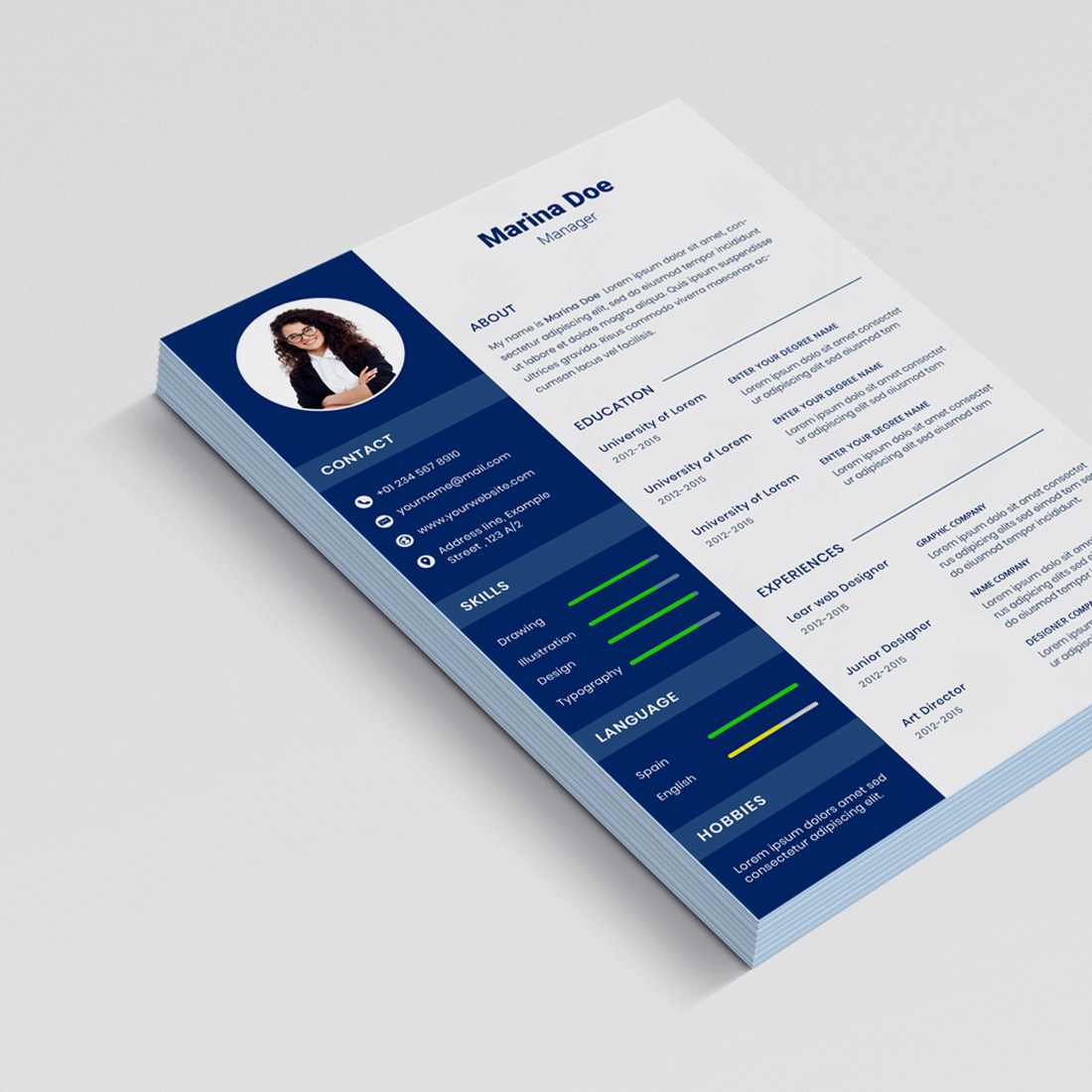 New Clean CV Template 2024 preview image.