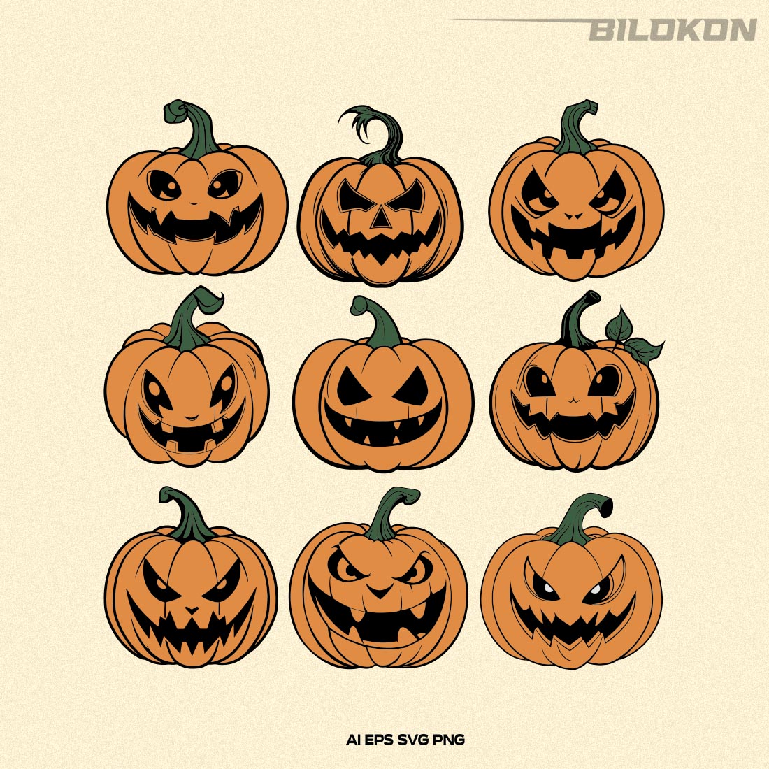 Funny Halloween Pumpkin SVG, Halloween Pumpkin Design preview image.