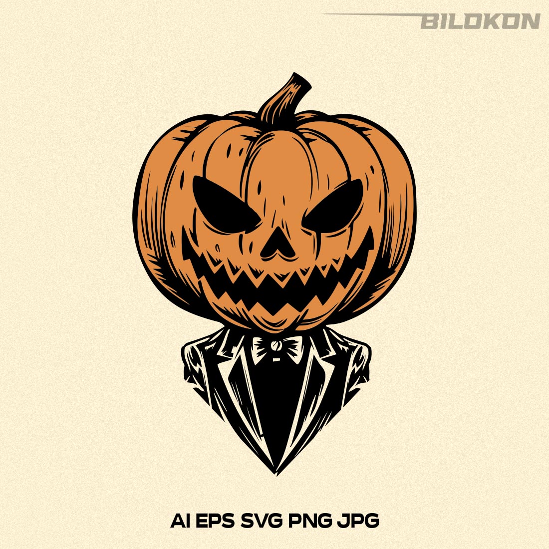 Pumpkin Monster, Halloween SVG, Halloween Monster Design preview image.
