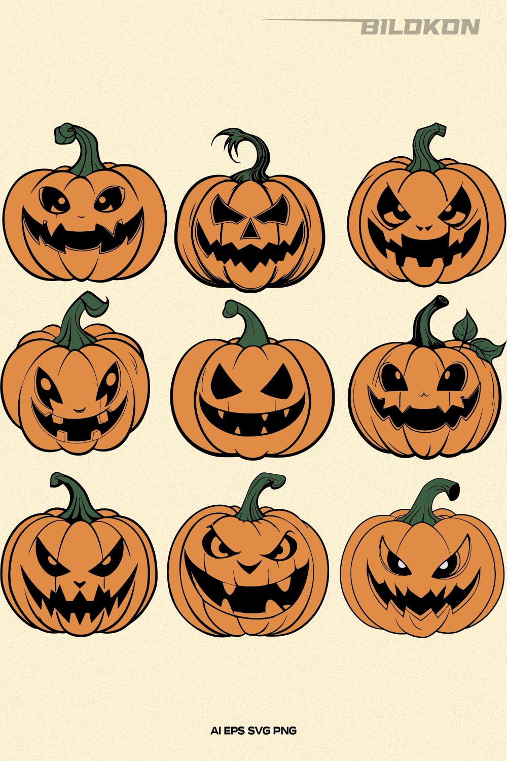 Funny Halloween Pumpkin SVG, Halloween Pumpkin Design pinterest preview image.
