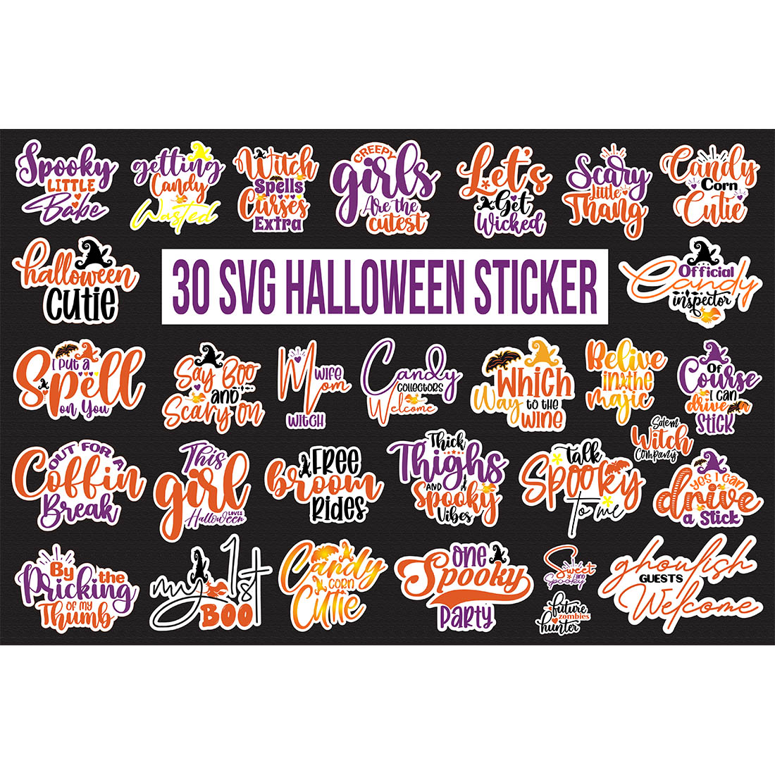 30 SVG Retro Christmas Bundle, Holiday Graphic, Halloween SVG Bundle, sticker halloween, preview image.
