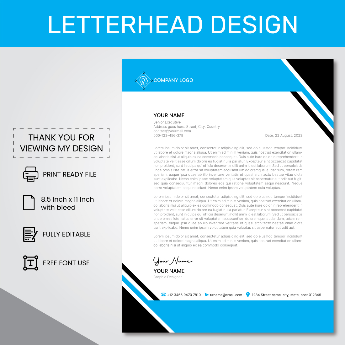 Free, printable business letterhead templates to customize