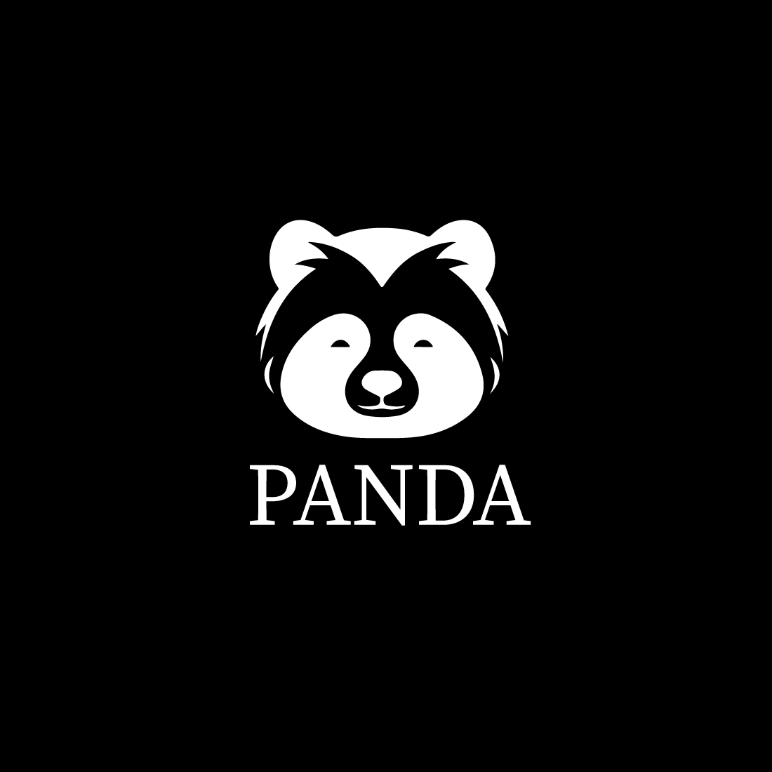 minimal panda logo design preview image.