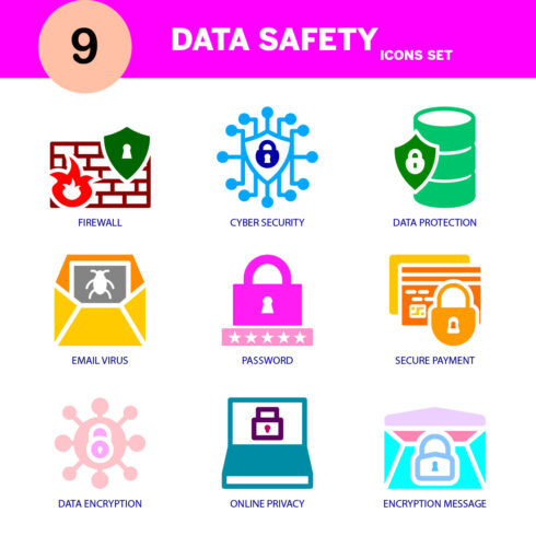 MORDAN DATA SAFETY ICON SET EDITABOL AND RICBALE cover image.